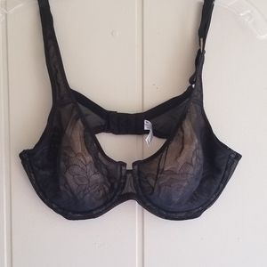 Wacoal 34D Stark Beauty Underwire Bra 855225 Black LACE Adjustable COMFO…